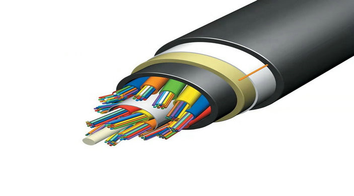 kasus perusahaan terbaru tentang Luar Ruangan Swadaya Iklan fibra optik udara 24 inti span 100m kabel serat optik iklan