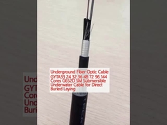 Kabel serat optik bawah tanah GYTA33 24 32 36 48 72 96 144 Inti G652D SM Kabel bawah air terendam untuk penempatan langsung