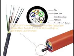 GCYFTY/GCYFY Air-Blowing Micro Fiber Optic Cable Simplex Micro Duct 4 6 8 12 24 48 96 Core Outdoor Non-Metallic Layer Stranded