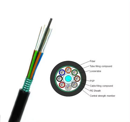 GYTS Fiber Optic Cable 48 Core HDPE Jacket Armored Direct Burial Duct Optical Cable
