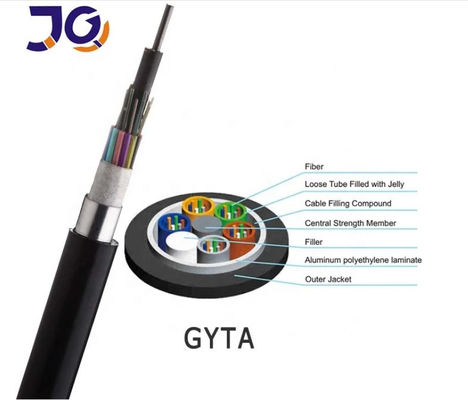 2 4 6 8 24 32 48 Cores Armoured Optical Fiber Cable GYTA Underground Fiber Cable