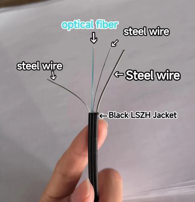 1/2/4 Core Indoor Fiber Optic Drop Cable GJXH-2B6 FTTH g657A2 LSZH Jacket