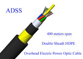 ADSS Fiber Optic Cable All Dielectric Self Supporting 48 96 Core 100M Span