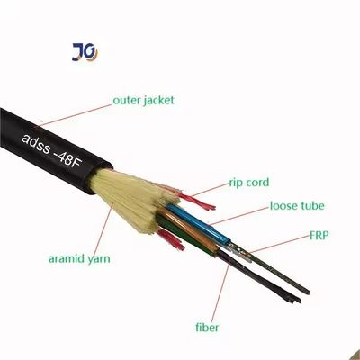 Kualitas  ADSS Fiber Optic Cable All Dielectric Self Supporting 100m Span Outdoor Aerial pabrik