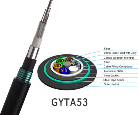 Underground Directly Buried Armored Cable Fiber Optic Cable GYTA53