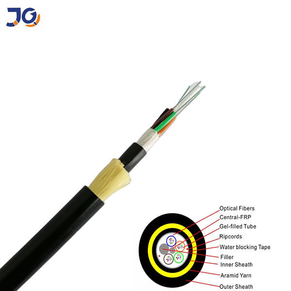 Adss Single Mode Aerial Fiber Optic Cable 6 8 12 24 48 Core Cable Adss G652D G657A1 Outdoor Optica Fiber Cables