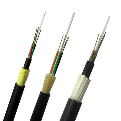 Overhead Outdoor 12/24 Hilos Singlemode G652 Kabel Serat Optik ADSS Dengan Kevlar