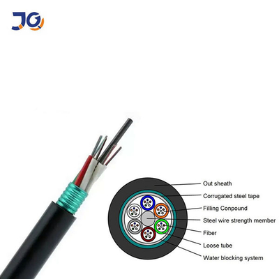 Kabel Serat Optik Mode Tunggal OS2 Lapis Baja Luar Ruangan 8 12 24 48 96 Inti