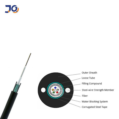 Kualitas Baik GYXTW Armored 4 8 12 Core Single Mode Fiber Optic Cable Untuk Instalasi Saluran/Aerial