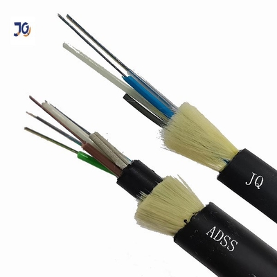 Aerial Outdoor No Metal 12/24/36/48 /96 Core Singlemode Kabel Serat Optik ADSS