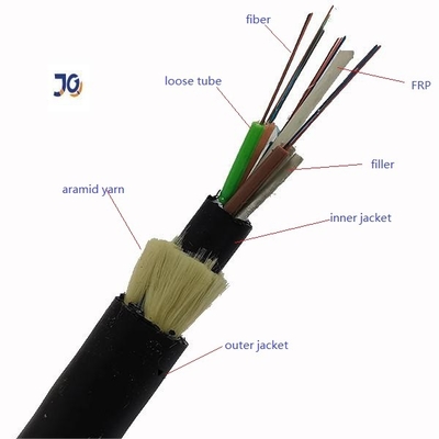 12 24 48 Rentang Inti 100m Kabel Serat Optik Overhand ADSS Mandiri Dielektrik Semua
