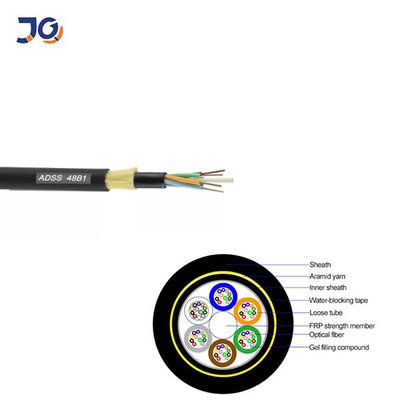 Kabel Serat Optik ADSS Overhead 144 Inti Serat Optik Kabel Serat Optik Luar ADSS