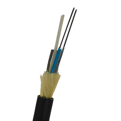 Kekuatan Benang Aramid Single Mode Rentang 100m 12/24 Core Kabel Serat Optik ADSS