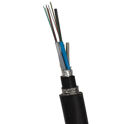 Single Mode GYTA53 12/48 Cores Doule Jacket Lapis Baja Kabel Serat Optik