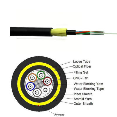 Aerial All - Kabel Serat Optik ADSS Dielektrik 24 48 96 Cores Kabel Serat Optik