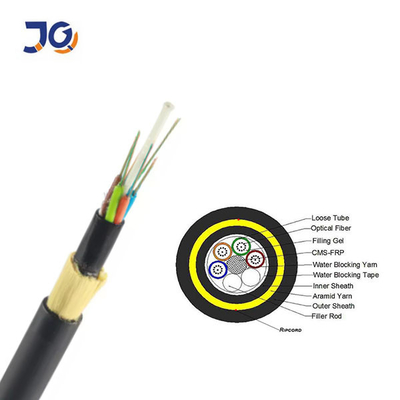 Kabel Serat Optik ADSS Rentang 100m Rentang 500m Rentang 24 Inti Overhead Aerial