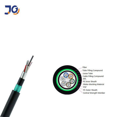 Fire Retardant LSZH GYZTA53 HDPE GYTA53 Bawah Tanah Kabel Serat Optik Terkubur Langsung 4 8 12 24 48 96 Cores