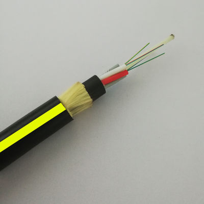 Outdoor Adss Kabel Serat Optik 2km Mode Tunggal 12 24 48 144 Inti
