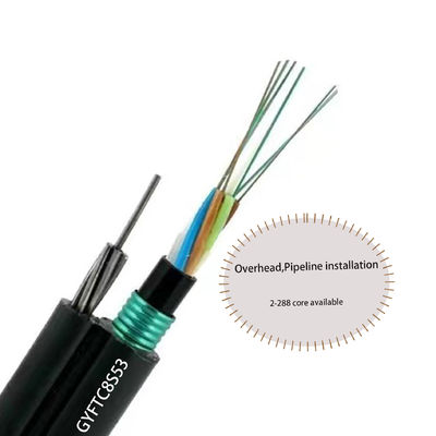 Double Jacket Double Armoring Gambar 8 GYFTC8S53 Aerial 6 24 48 96 Core Fiber Optic G652d Kabel Per Meter
