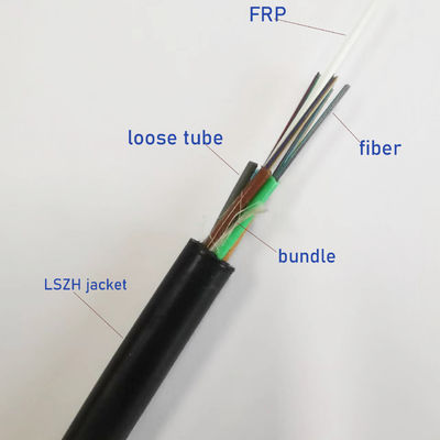 FRP Kekuatan Anggota LSZH Sheath Fiber Optic Kabel GYFTZY terikat pipa longgar luar kabel serat optik