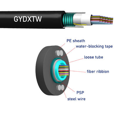Overhead 652D 288 core HDPE Outer Jacket Fiber Optical ribbon Kabel Multi Tube Gel-diisi Kabel Serat Optik Luar