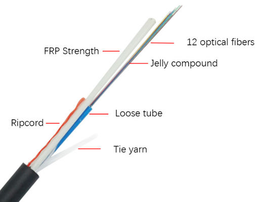 Outdoor Kabel serat optik udara Span 80m 100m 200m 4 inti 6 8 12 Hilos Fiber Optica G652 Cabo ASU