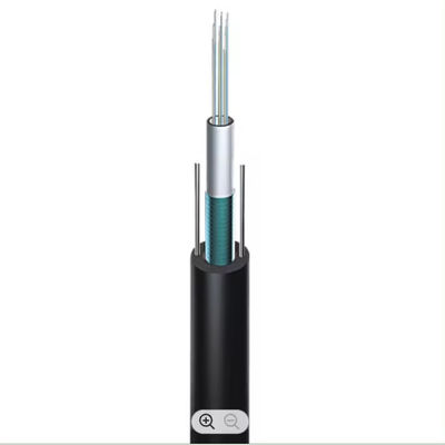 GYXTW Kabel Serat Optik Lapisan Mode Tunggal G652D Dua Kawat Baja Kekuatan