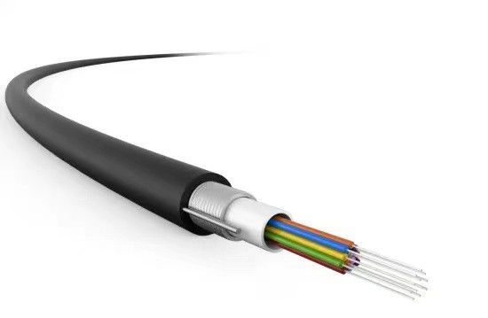 GYXTW Single Mode Fiber Optic Cable Armored HDPE Sheath Aerial Duct Outdoor Optical Cable