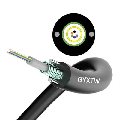 Kabel serat optik 4 inti GYXTW kabel serat optik 6 8 12 inti 24 inti kabel serat optik