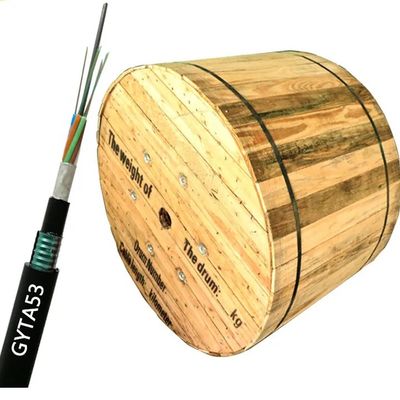 Di bawah tanah langsung terkubur FRP Strength Member Double Armored Fiber Optic Cable GYFTA53