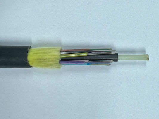 Kabel serat optik luar mode tunggal G652D jaket tunggal untuk mini ADSS udara
