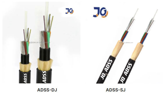 2 24 32 48 72 96 144 Inti Single / Double Sheath ADSS luar overhead Kabel serat optik untuk spam udara 150 100 200m
