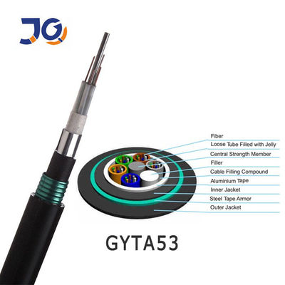 GYTA GYTA53 Kabel Serat Optik 24 48 96 144 Inti G652D SM Kabel Lapis baja Serat Optik