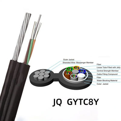 Single Mode Unarmoured Outdoor Fiber Optical Cable GYTC8Y Overhead Aerial Gambar 8 Kabel Serat Optik