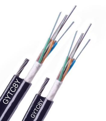Single Mode Unarmoured Outdoor Fiber Optical Cable GYTC8Y Overhead Aerial Gambar 8 Kabel Serat Optik