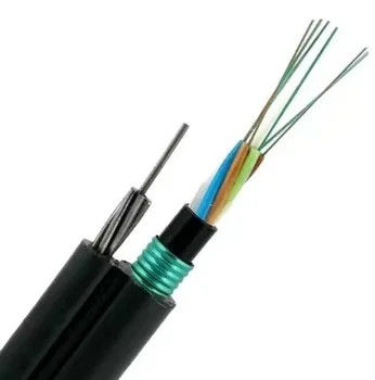 Outdoor Single Mode Fiber Cable Gambar 8 GYFTC8S53 Pita baja ganda lapis baja ganda PE sheath Kabel serat optik