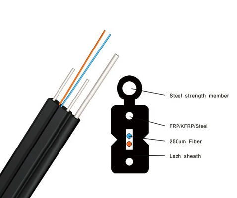 GJYXCH Ftth Kabel Serat G652D G652A Kabel Optik Self-supporting LSZH Fiber Drop Kabel