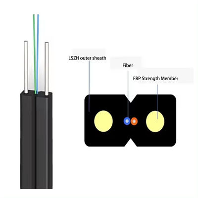 FTTH Indoor Drop Fiber Optic Cable 1 2 4 Core G652D LSZH GJXFH Bend Insensitive Fiber Optic Cable