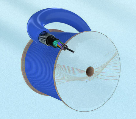 Pabrik LSZH MGTSV33 Steel Wire Armored Mining Fiber Optical Cable Flame Retardant G652D Blue Optical Cables Untuk tambang