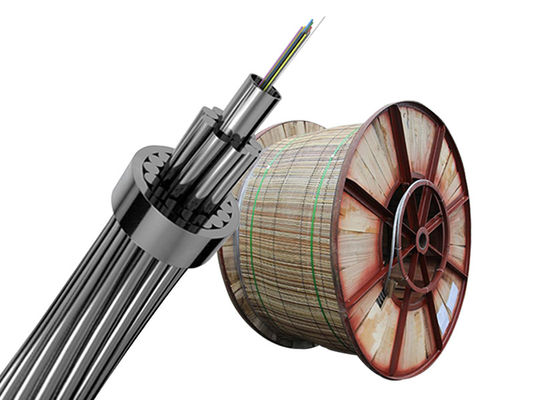 24 inti 48 inti Sistem Daya Listrik Optik Ground Wire Kabel OPGW