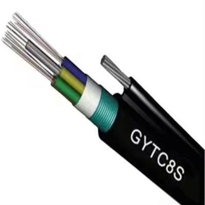 OEM 144 Core Outdoor Fiber Optic Aerial Cable Steel Wire Strand Self Supporting Gambar 8 GYTC8S Kabel Serat Optik