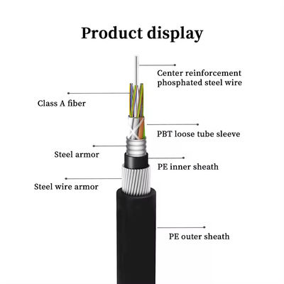 GYTA33 24 Core Underwater Fiber Optical Cable Kabel serat optik kapal selam lapis baja