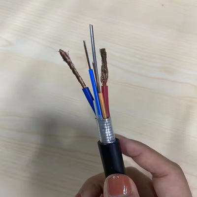 48 inti Kabel optik serat lapis baja GDTA GDTS Kabel serat optik hibrida fotoelektrik dengan kabel listrik 2*2mm