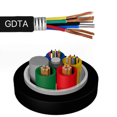 48 inti Kabel optik serat lapis baja GDTA GDTS Kabel serat optik hibrida fotoelektrik dengan kabel listrik 2*2mm