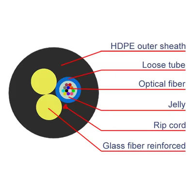 ASU Kabel Serat Optik ASU Span 80m 100m 200m 4 6 8 Inti 12 Hilos Kabel Serat G652 Kabel