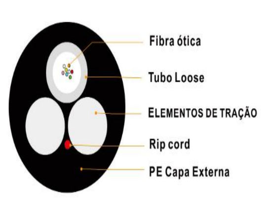 ASU Kabel Serat Optik ASU Span 80m 100m 200m 4 6 8 Inti 12 Hilos Kabel Serat G652 Kabel