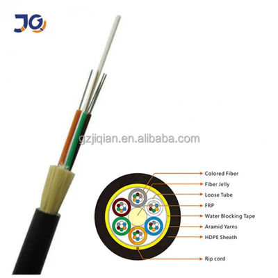 Kabel Serat Optik ADSS Hingga 96 Core Single Jacket All Dielectric Self Supporting Outdoor Aerial Optical Cable