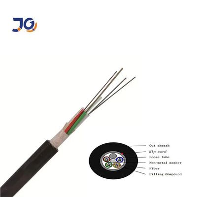 Armored Black LSZH Aerial Single Mode PBT Loose Tube Fiber Optic Cable Untuk Transmisi Data