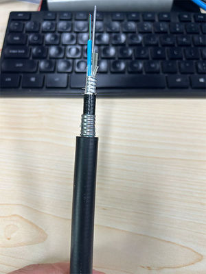 Single Mode G652D 24 48 Core Optical Direct Burial Kabel Serat Optik GYTA53