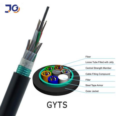 OEM Single Mode 12 24 48 Core GYTS GYFTS Kabel serat optik lapis baja